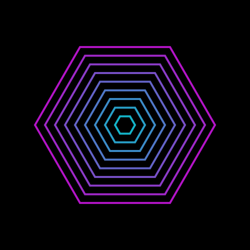 Gradient hexagons